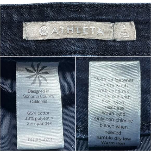 ATHLETA Sculptek™ Skinny Stretch Jeans in Overdye Dark Wash Size 2 - Picture 8 of 9